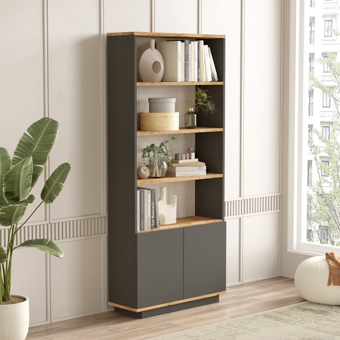 Hanah Home FR16-AA Estantería Pino Atlántico y Antracita